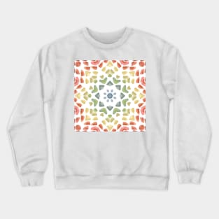 Watercolor Rainbow Mandala Pattern Crewneck Sweatshirt